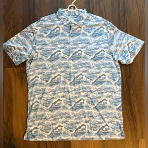 Tailorbyrd Light Blue and White Camouflage Golf Polo